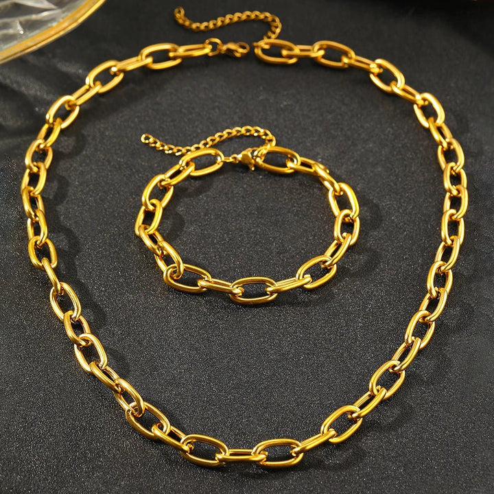 Paperclip Necklace & Bracelet Set