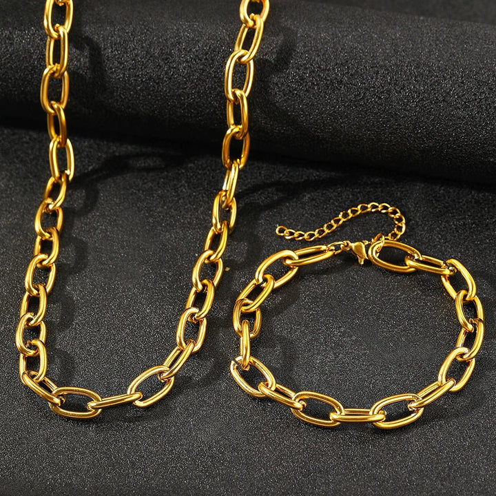 Paperclip Necklace & Bracelet Set