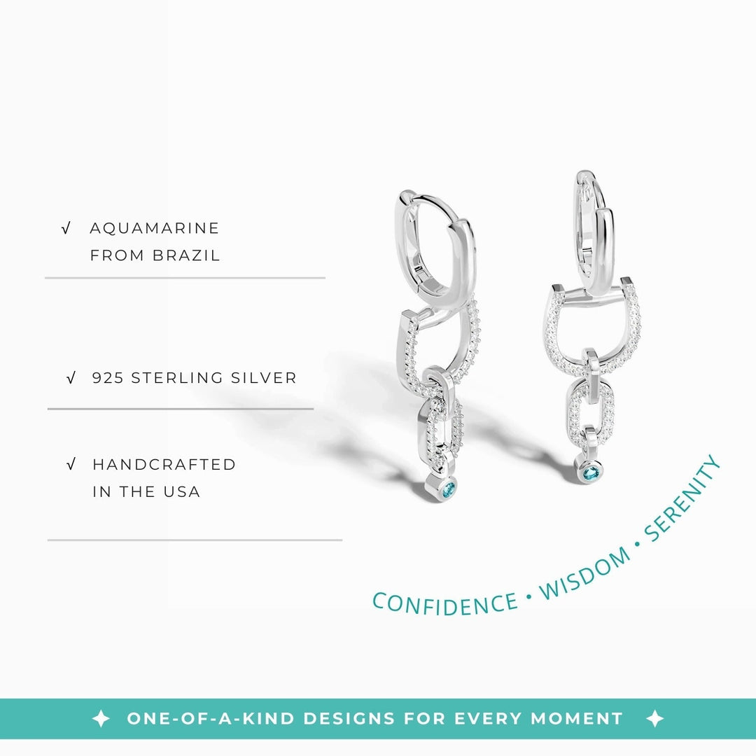 Stellar Pendulum Earrings - Aquamarine