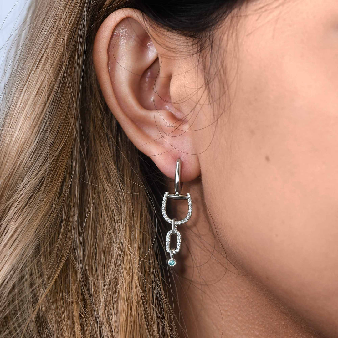 Stellar Pendulum Earrings - Aquamarine