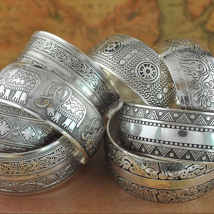 Silver Boho Cuff Bracelet