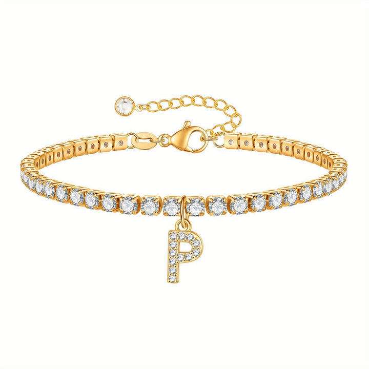 A-Z Diamond Initial Tennis Bracelet