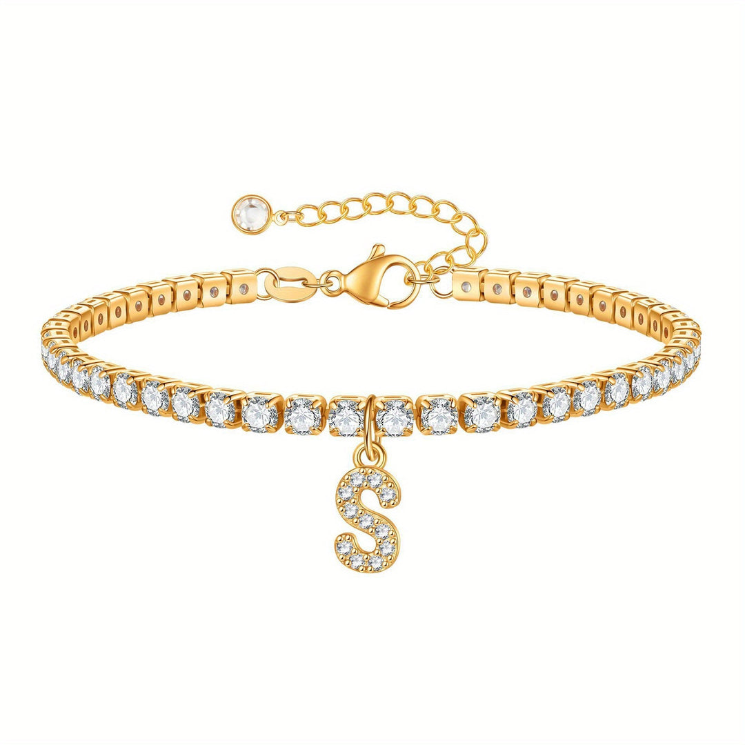 A-Z Diamond Initial Tennis Bracelet