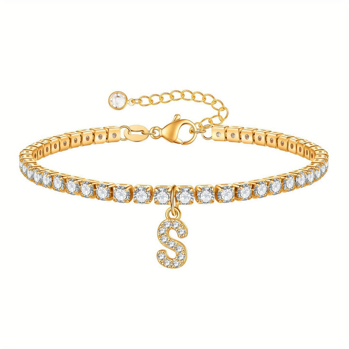 A-Z Diamond Initial Tennis Bracelet