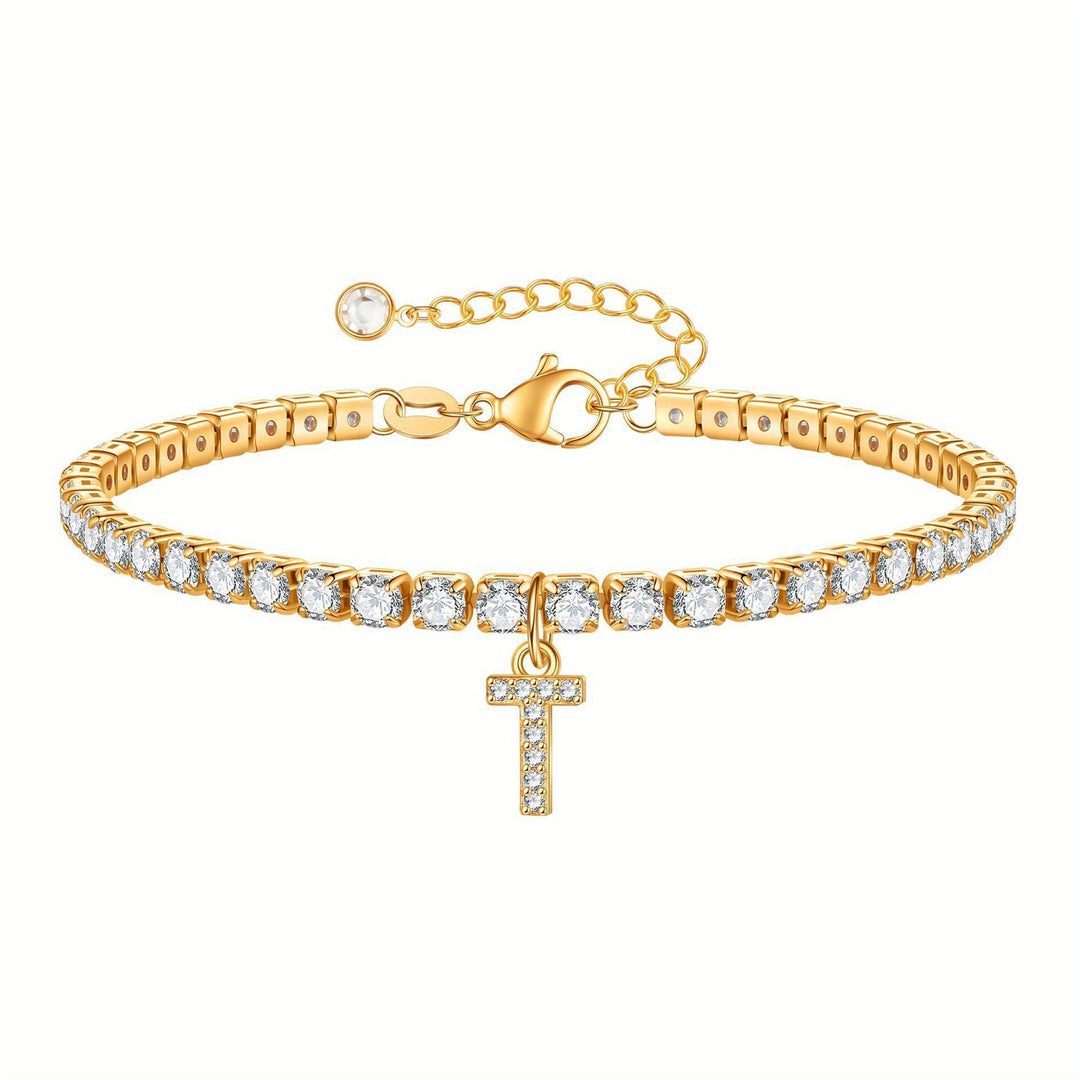 A-Z Diamond Initial Tennis Bracelet