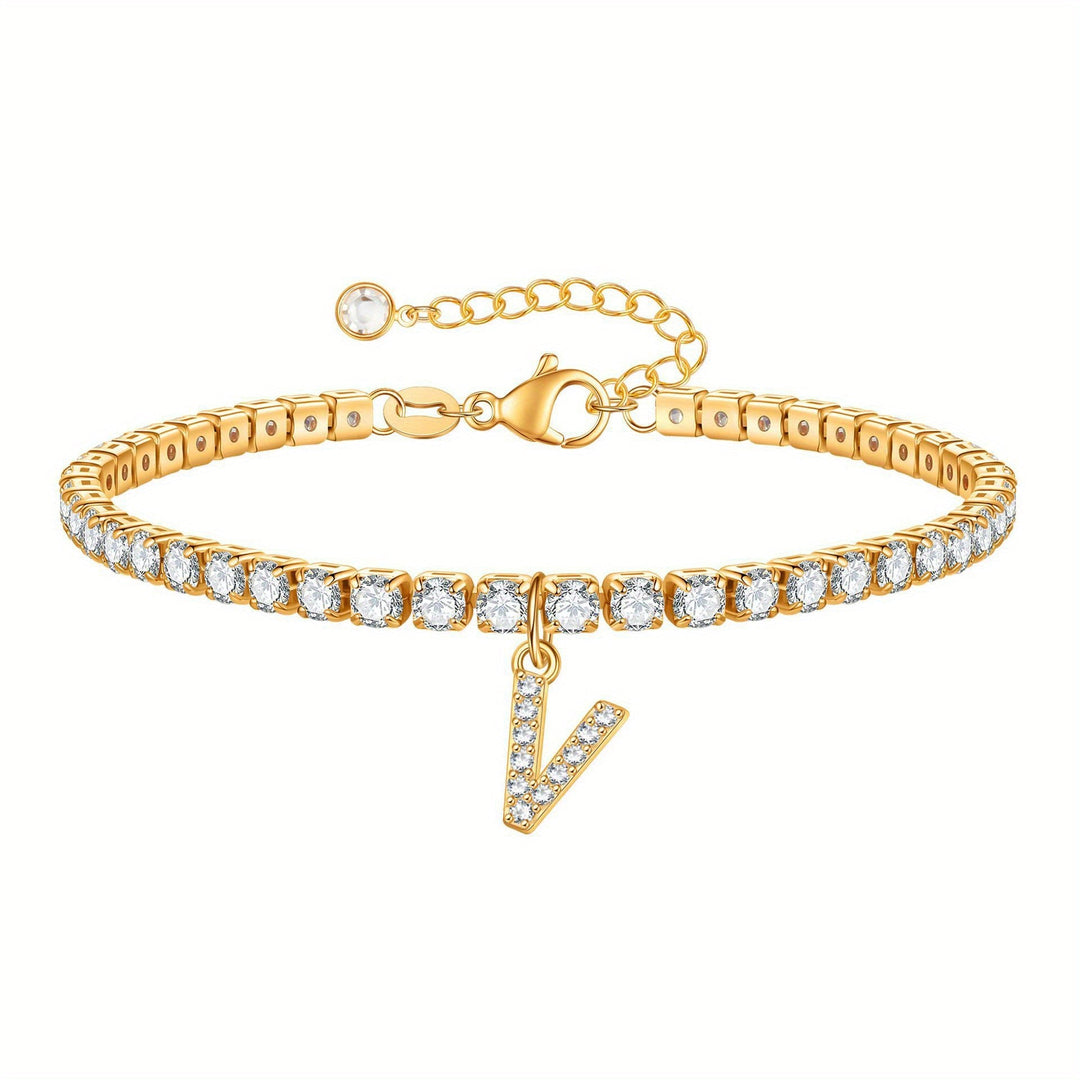 A-Z Diamond Initial Tennis Bracelet
