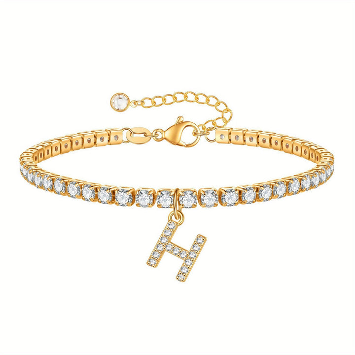 A-Z Diamond Initial Tennis Bracelet