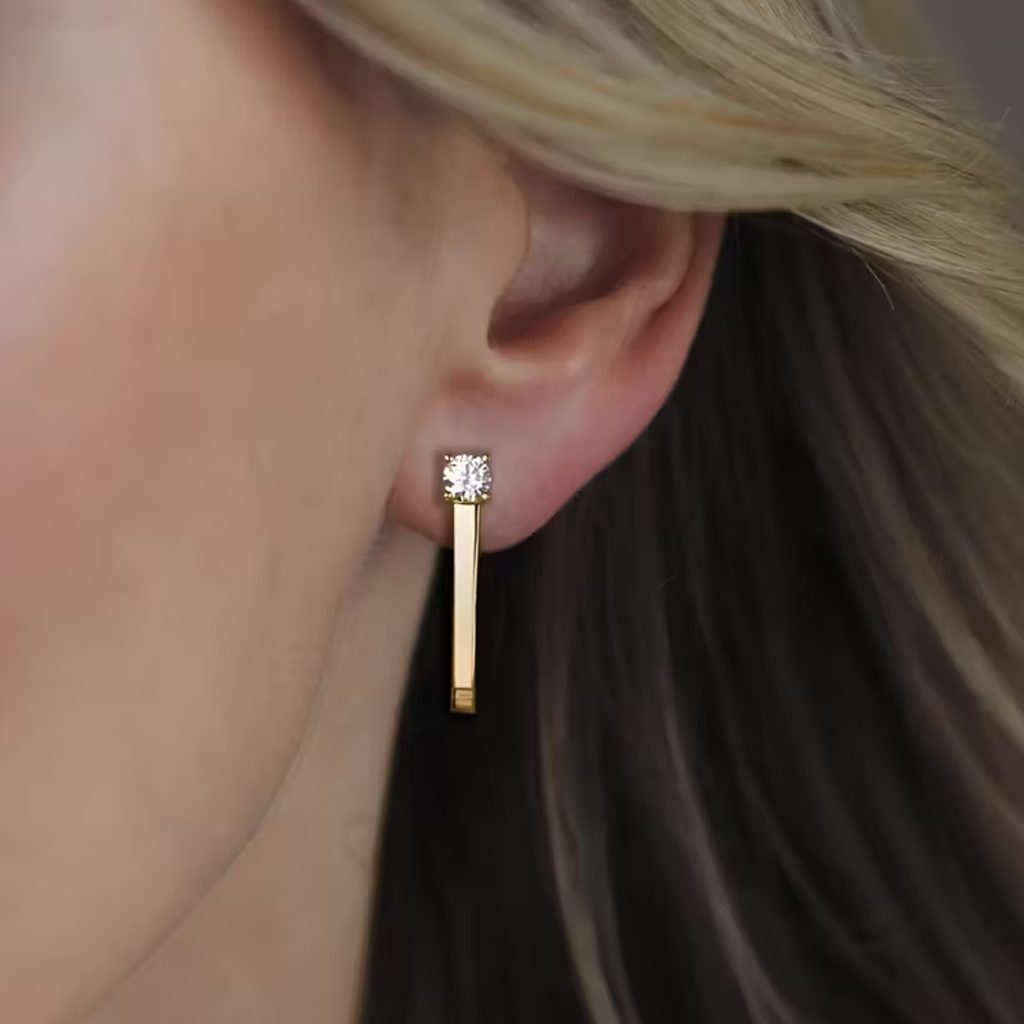 Elegant Gold Crystal Earrings