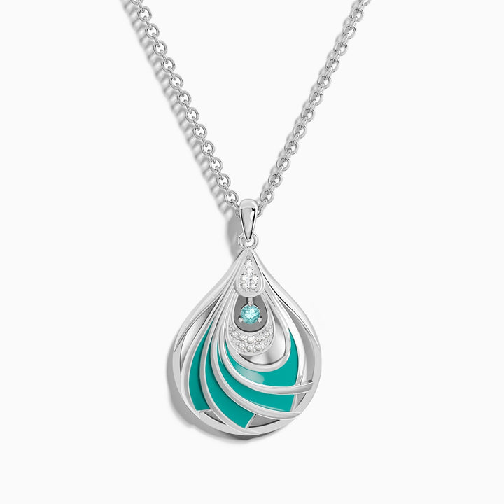 Zephyr Teardrop Necklace - Aquamarine